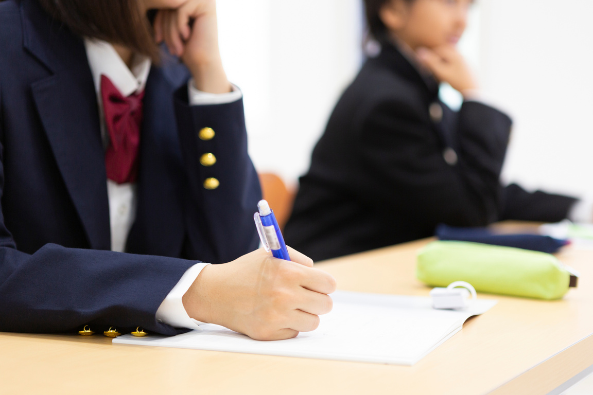 Junior high school students studying at cram school